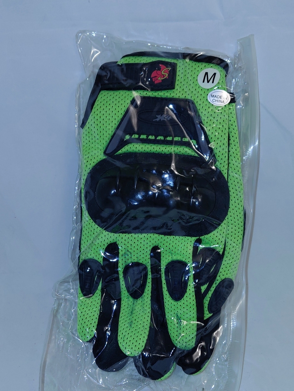 Street Bike Full Finger Motorcycle Gloves 09 (M, Green)